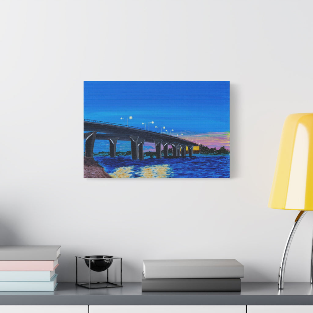 Bridge Sunset Canvas Art - Matte Stretched Wall Decor