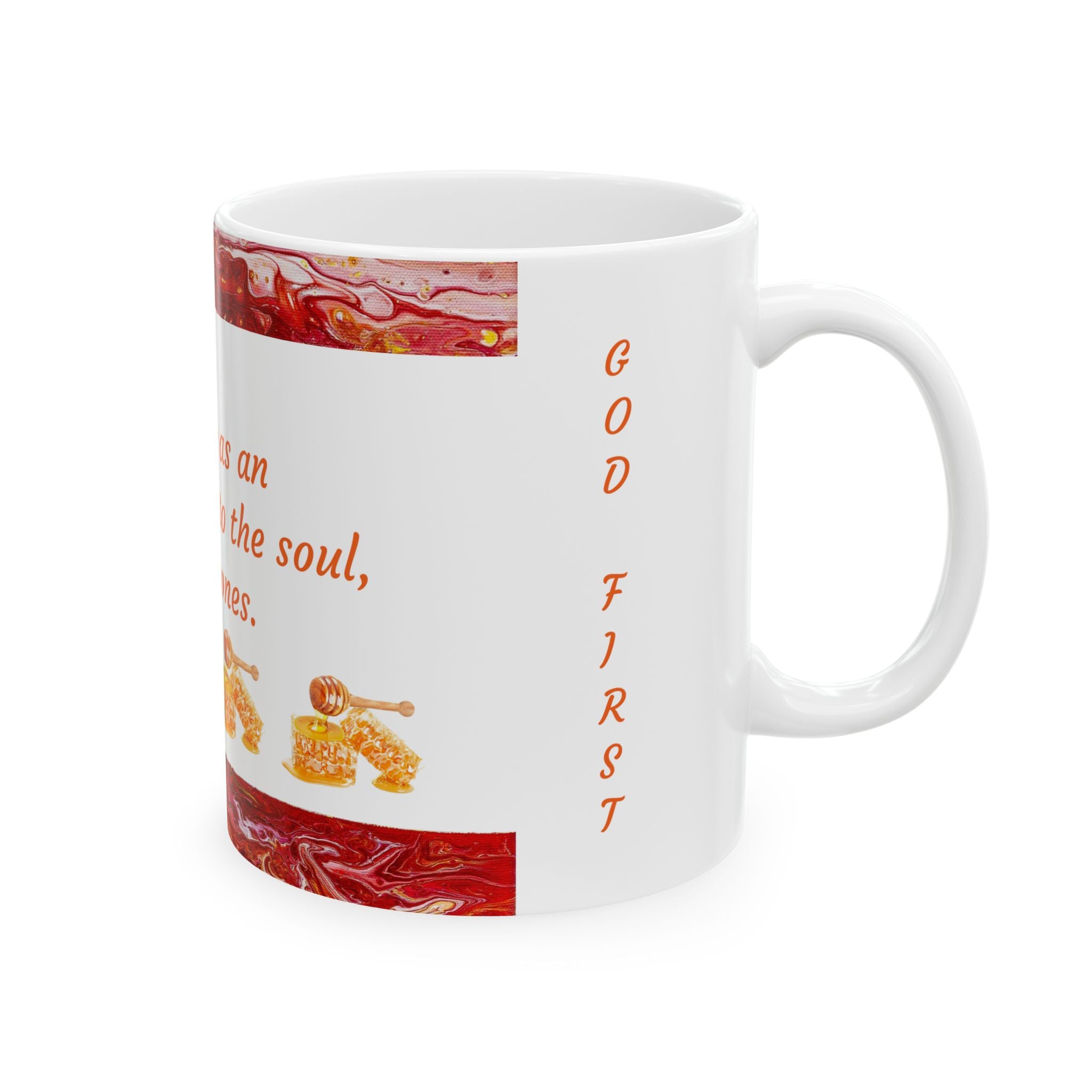 Ceramic Mug — Proverbs 16:24 "Pleasant Words" Inspirational Coffee Mug