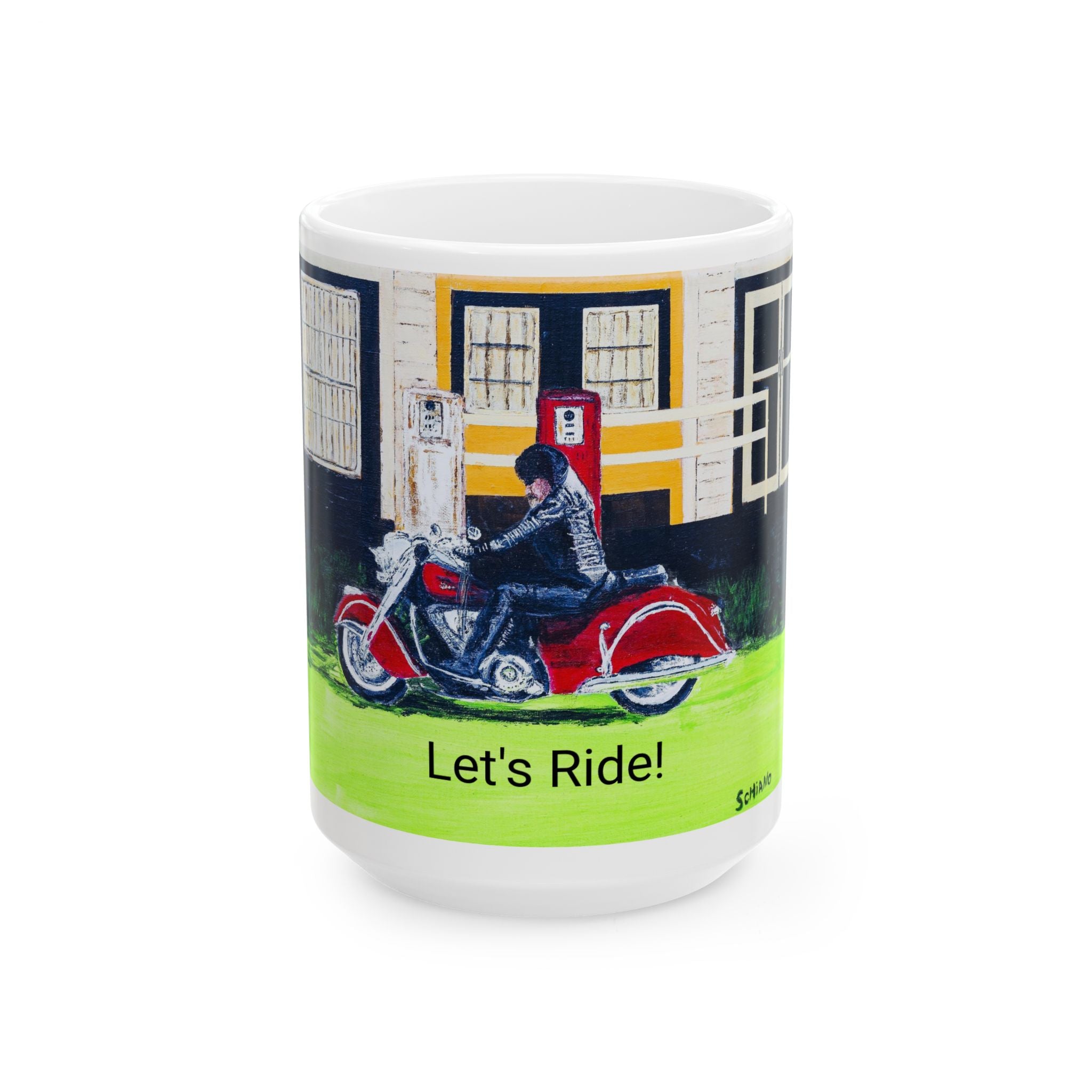 Let's Ride Motorcycle Ceramic Mug — Biker Coffee Cup (11oz/15oz)