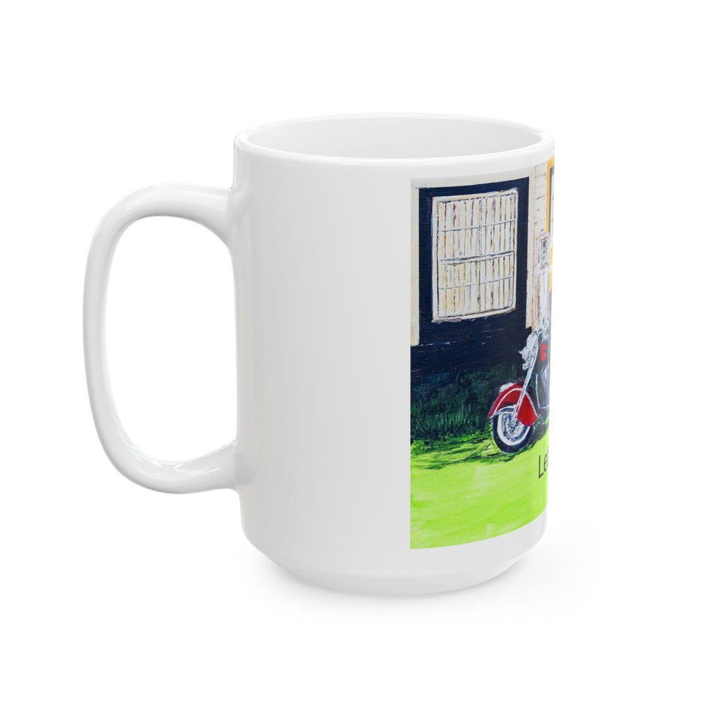 Let's Ride Motorcycle Ceramic Mug — Biker Coffee Cup (11oz/15oz)