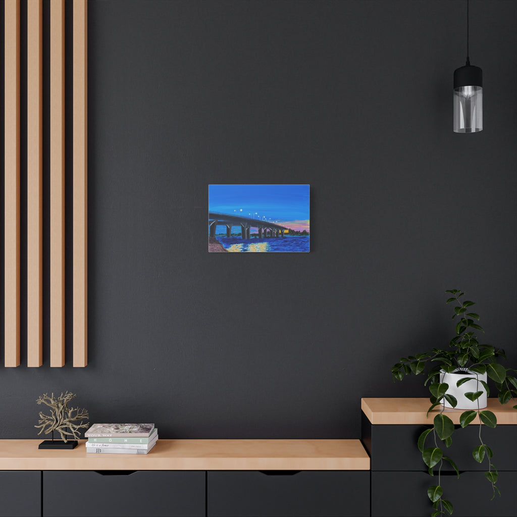 Bridge Sunset Canvas Art - Matte Stretched Wall Decor