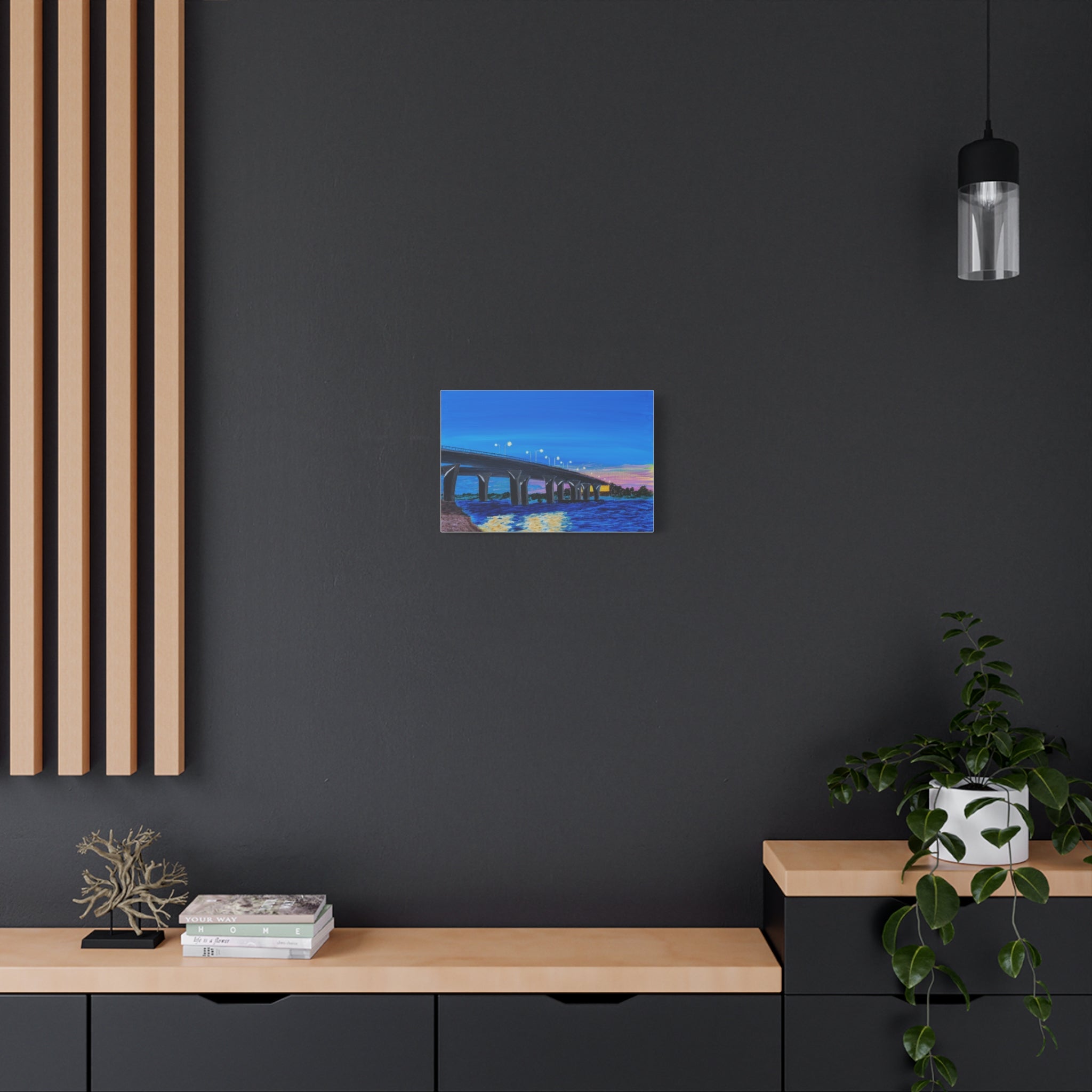 Bridge Sunset Canvas Art - Matte Stretched Wall Decor