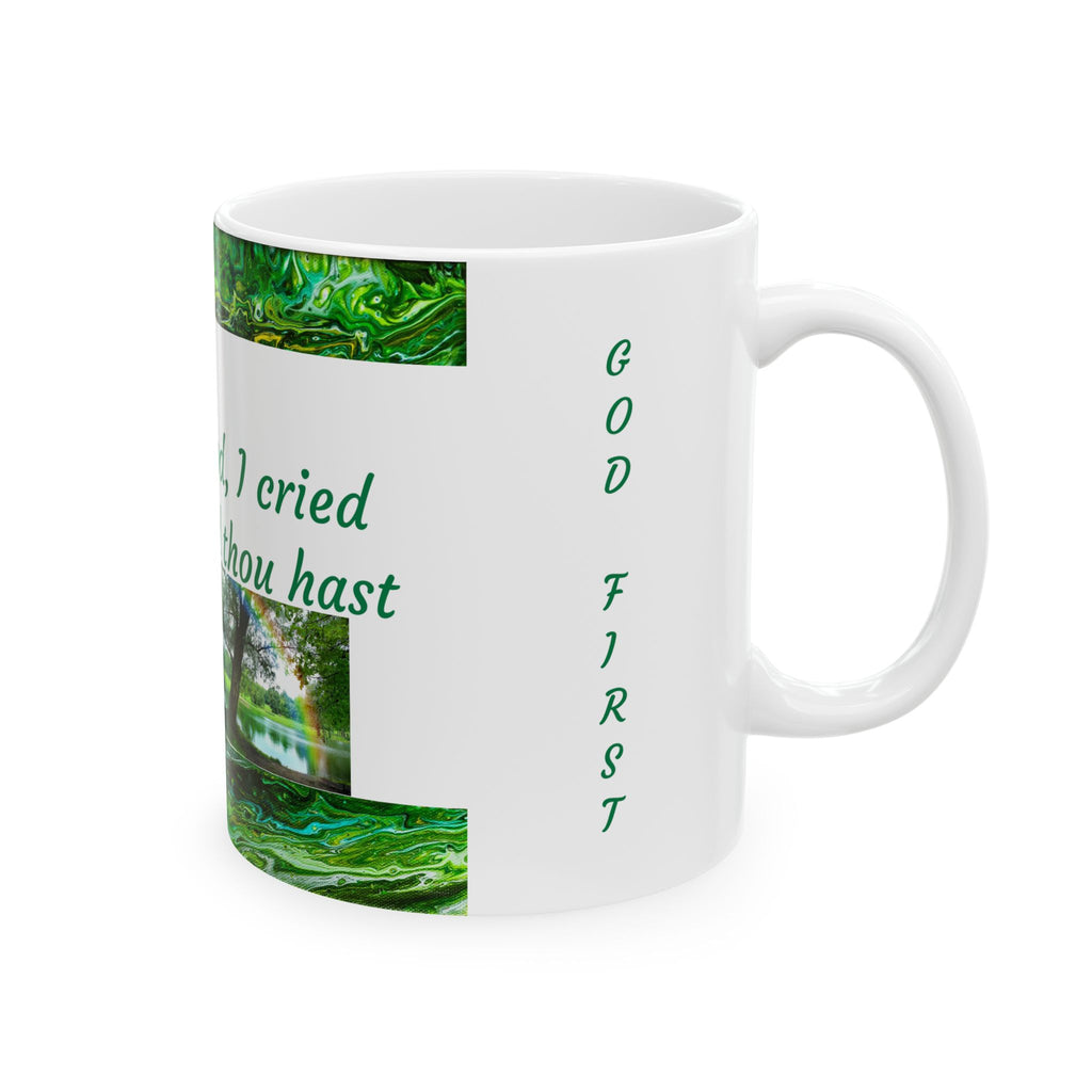 Psalm 30:2 Ceramic Prayer Mug — Inspirational Scripture Coffee Cup (11oz/15oz)