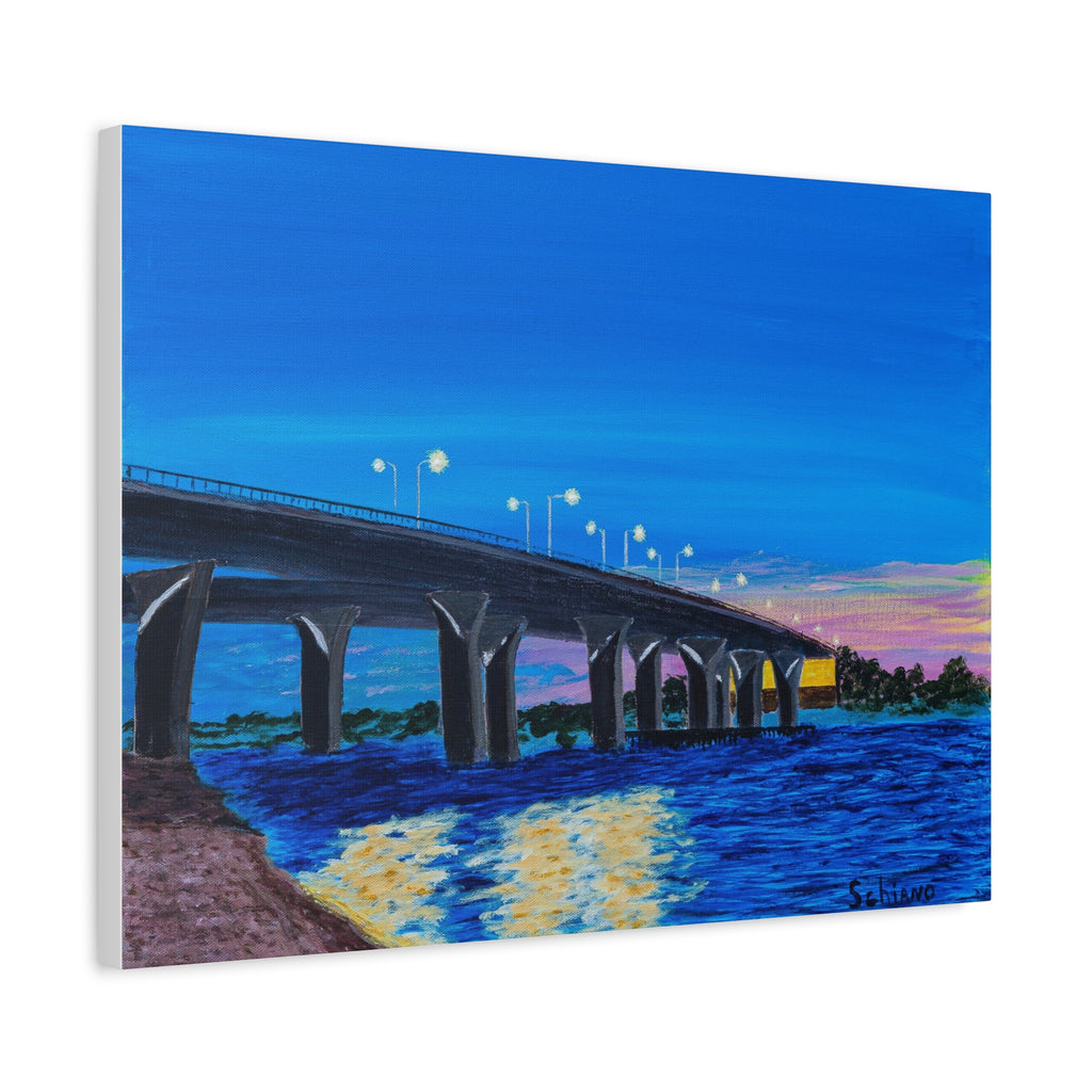 Bridge Sunset Canvas Art - Matte Stretched Wall Decor