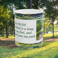 Faith Scripture Ceramic Mug – Psalm 119:105 "Your Word is a Lamp" Inspirational Coffee Cup