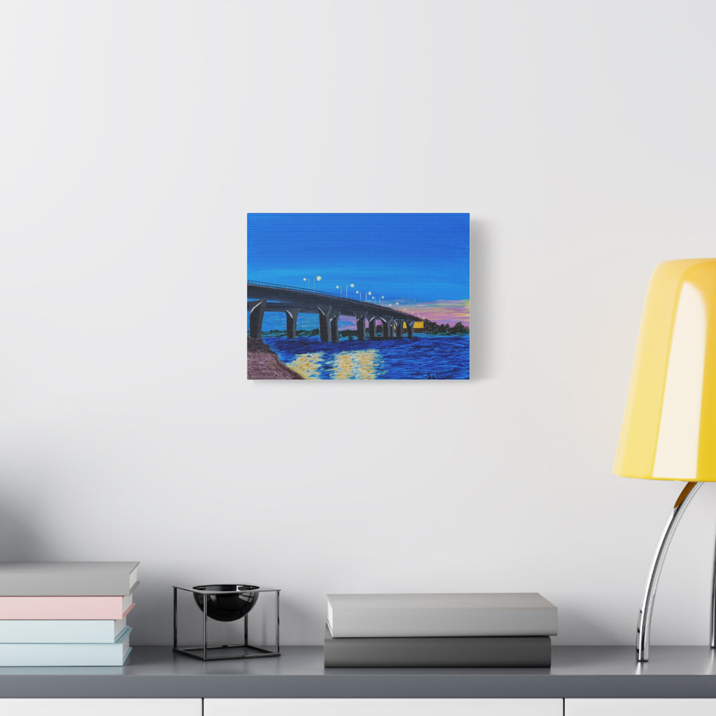 Bridge Sunset Canvas Art - Matte Stretched Wall Decor