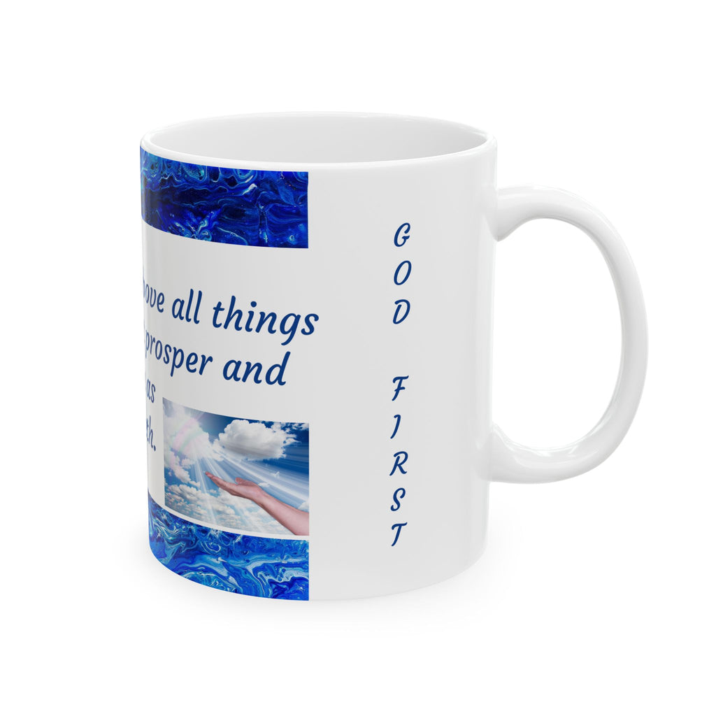 3 John 1:2 Blessing Ceramic Mug — 'I Wish Above All Things...' Scripture Coffee Cup (11oz)