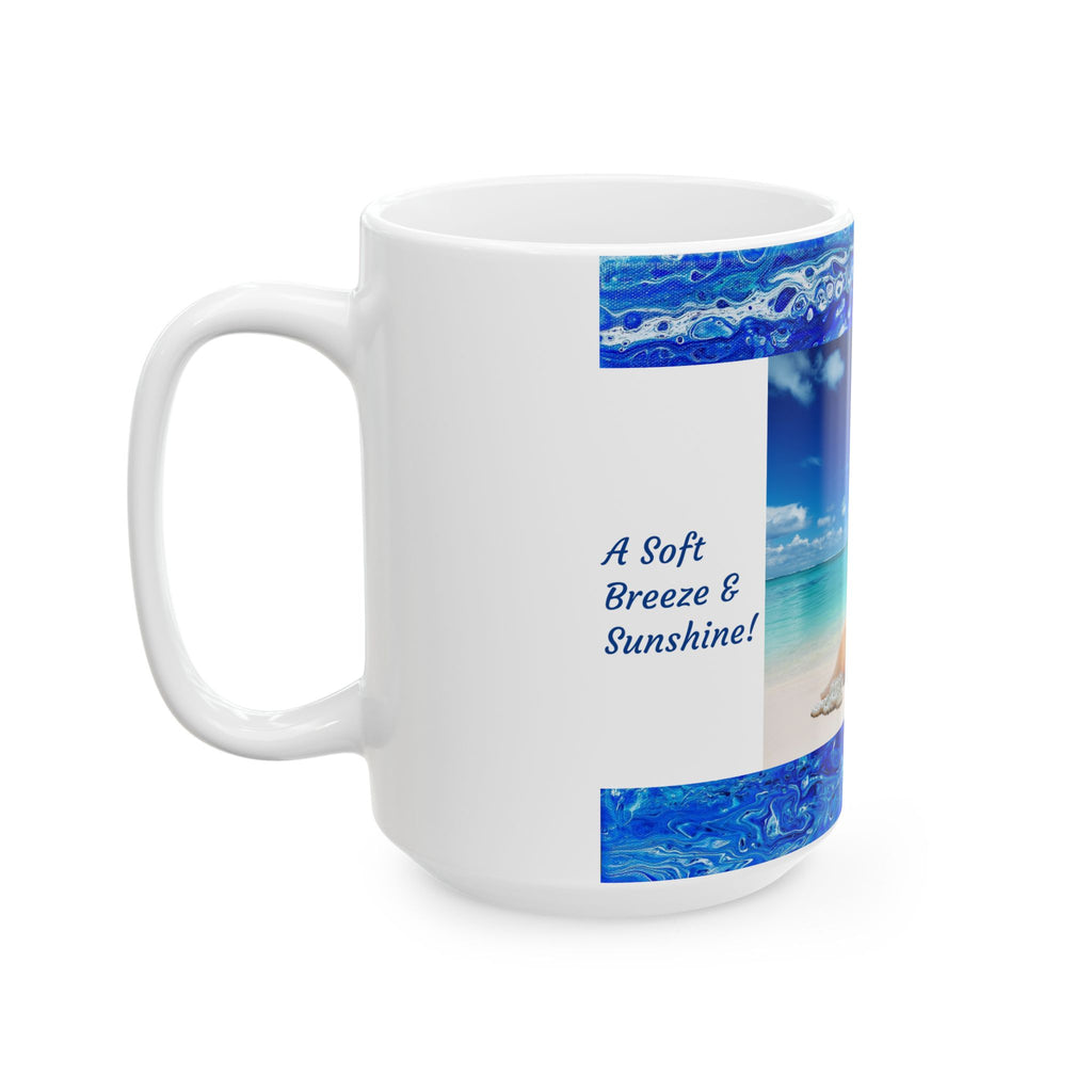 Beach Vibes Ceramic Mug - Perfect Gift for Ocean Lovers, Coffee Lovers, Beach Themed Decor, Summer Accents, Relaxing at Home!