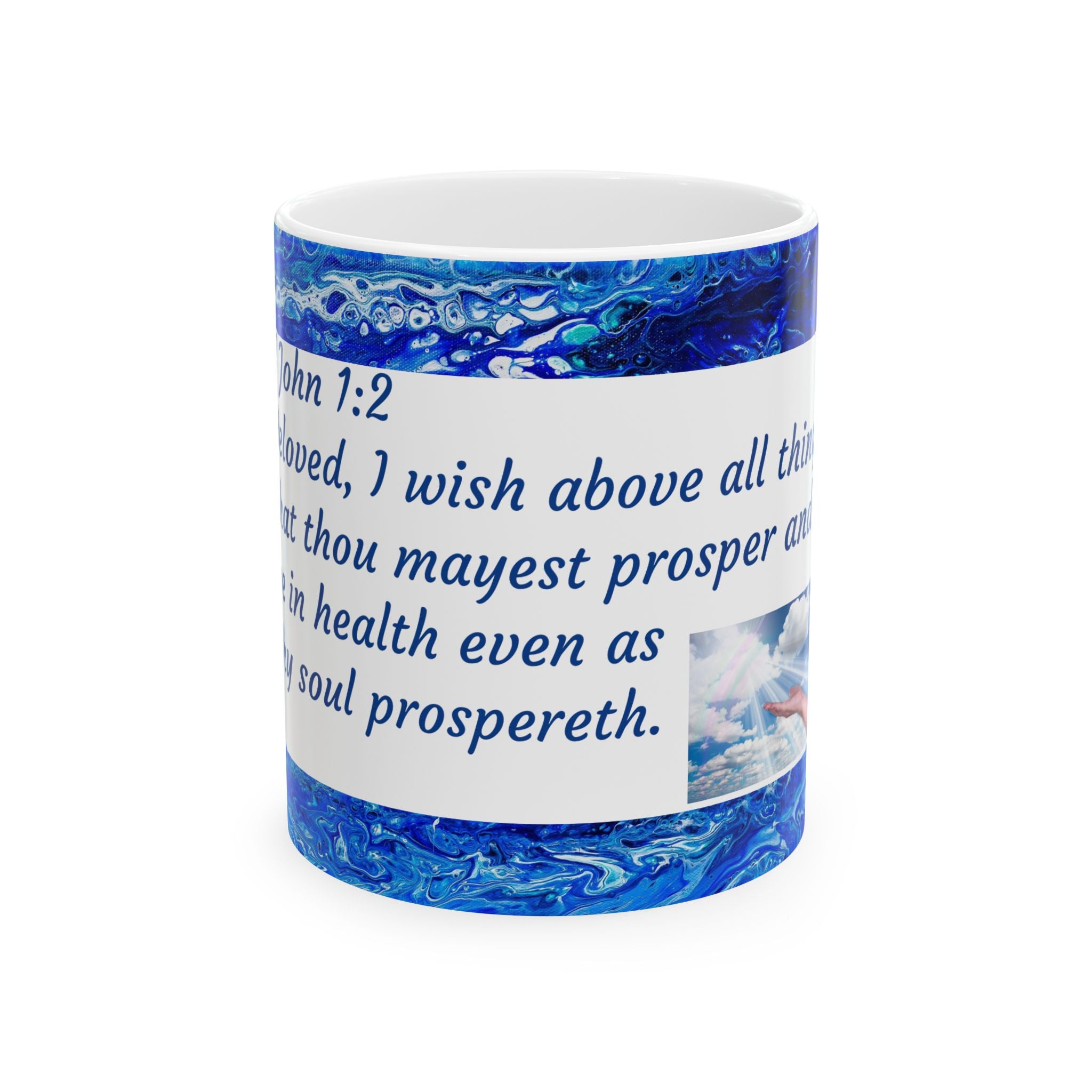 3 John 1:2 Blessing Ceramic Mug — 'I Wish Above All Things...' Scripture Coffee Cup (11oz)
