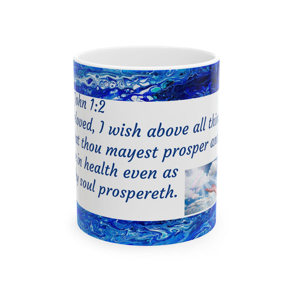 3 John 1:2 Blessing Ceramic Mug — 'I Wish Above All Things...' Scripture Coffee Cup (11oz)