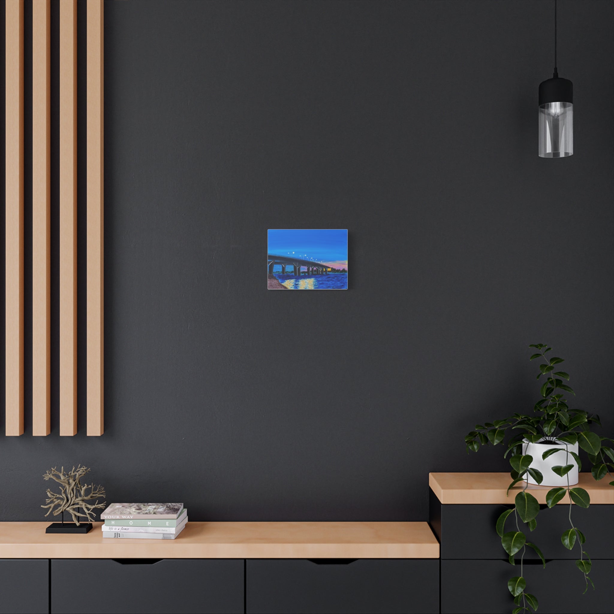 Bridge Sunset Canvas Art - Matte Stretched Wall Decor