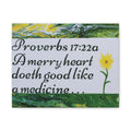 Proverbs 17:22a Canvas Wall Art — "A Merry Heart Doeth Good Like a Medicine" Inspirational Scripture Print