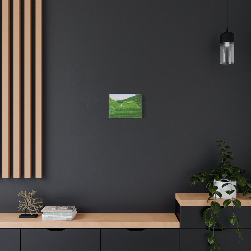 Green Meadow Landscape Canvas Print – Serene Nature Wall Art