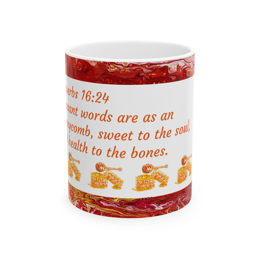 Ceramic Mug — Proverbs 16:24 "Pleasant Words" Inspirational Coffee Mug