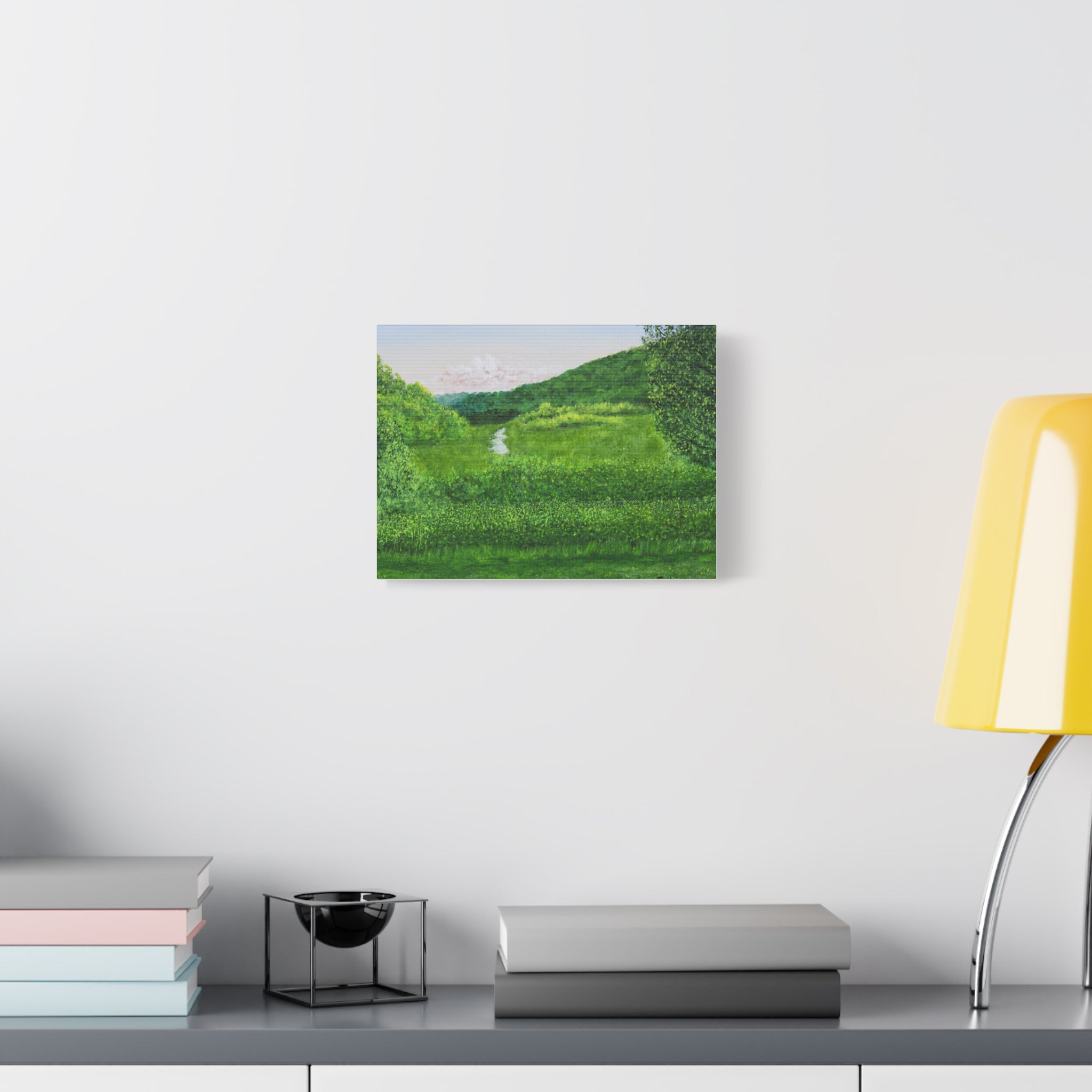 Green Meadow Landscape Canvas Print – Serene Nature Wall Art
