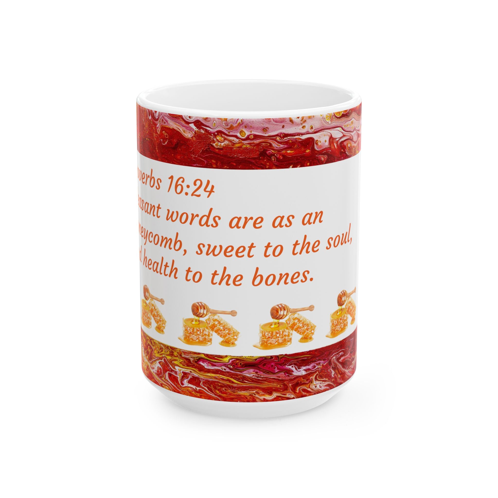 Ceramic Mug — Proverbs 16:24 "Pleasant Words" Inspirational Coffee Mug